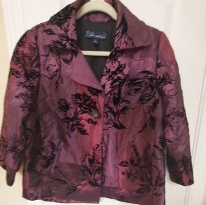Susan Graver Burnout Velvet Quilted Floral Blazer